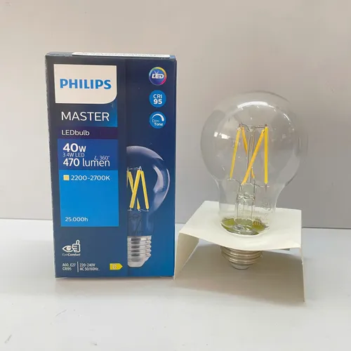 Nâng Tầm Không Gian Sống. Khám Phá Bóng Đèn Philips MAS LEDBulb DT 3.4-40W 927 E27 CRI>95 A60 CL G DIMMER.