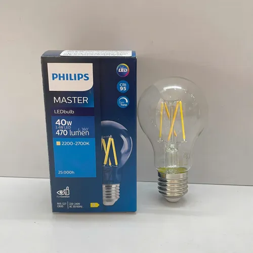 Nâng Tầm Không Gian Sống. Khám Phá Bóng Đèn Philips MAS LEDBulb DT 3.4-40W 927 E27 CRI>95 A60 CL G DIMMER.