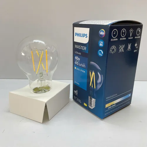 Nâng Tầm Không Gian Sống. Khám Phá Bóng Đèn Philips MAS LEDBulb DT 3.4-40W 927 E27 CRI>95 A60 CL G DIMMER.