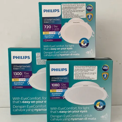 Ánh sáng thích ứng với cuộc sống của bạn. Đổi mới không gian sống với đèn downlight âm trần đổi màu Led Philips Eridani đổi màu DL190B SSW LED7 D100 9W 720lm CCT 3000K/4300K/6500K.
