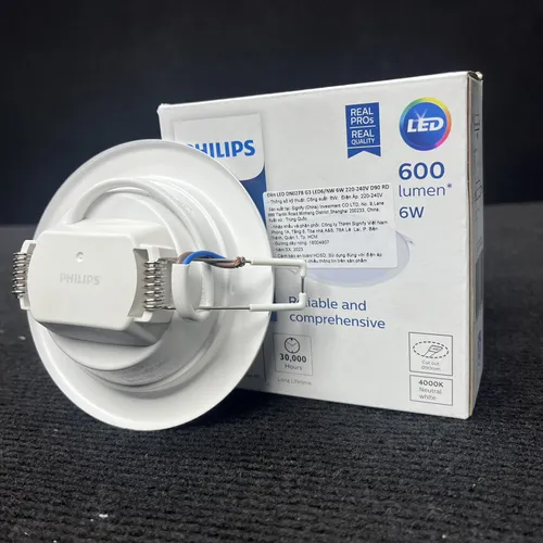 Kiến tạo không gian, định hình cảm xúc. Trải nghiệm Đèn downlight âm trần Led Philips DN027B Led SmartBright G3 LED6/NW 6W D90 RD 4000K 600lm.