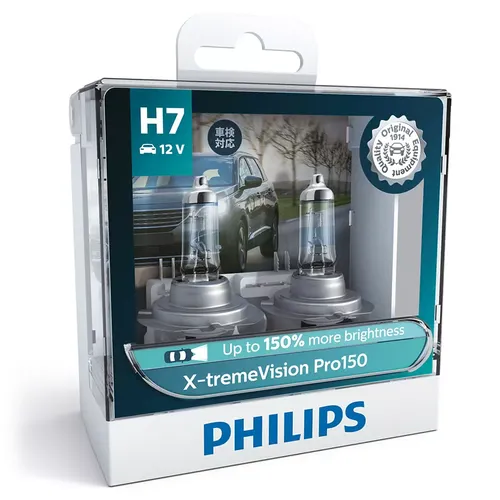 H7 12972-Bóng đèn pha ô tô Philips Halogen X-treme Vision Pro150  H7 12972 XVP 12V 55W PX26d S2 tăng sáng 150%, ánh sáng 3400K