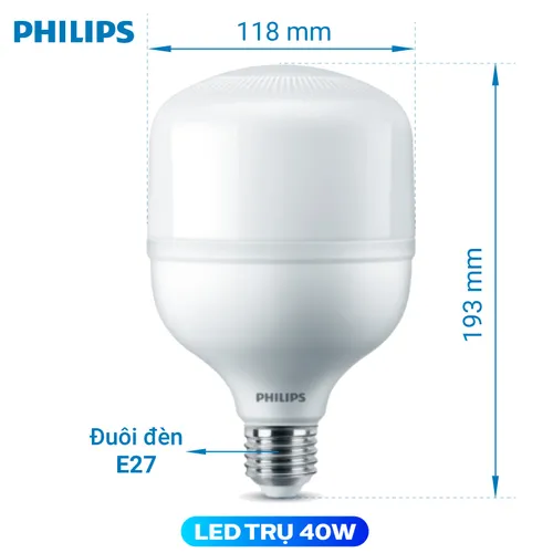 COMBO 6 Bóng đèn Led Bulb Hi-lumen Philips TForce Core HB 40W E27 hiệu suất cao