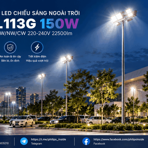 [PHILIPS INSIDE] ĐÈN PHA LED FLOODLIGHT CHIẾU SÁNG BẢNG HIỆU CITILIGHT CTL113G 150W LED225/CW 220-240V 22500LM