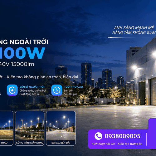 Đèn Pha Led Floodlight Chiếu Sáng Sân Vườn CTL112G 100W LED150/CW 220-240V 15000lm