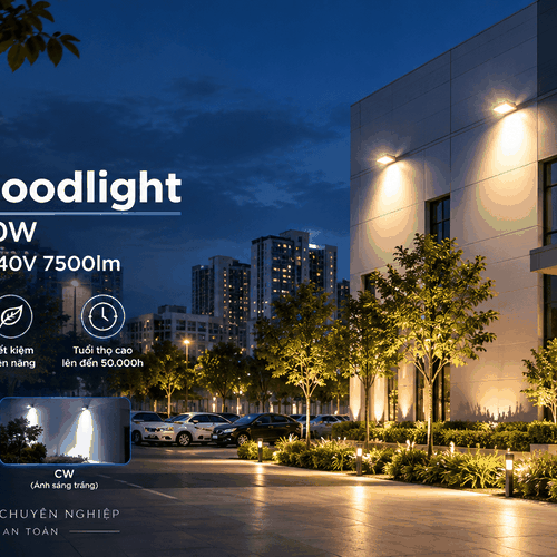 [Philips Inside] Đèn Pha LED Tango G2 Floodlight Chiếu Sáng Mặt Tiền Tòa Nhà Sân Vườn Citilight CTL281P 50W LED75/WW 220-240V 7500LM