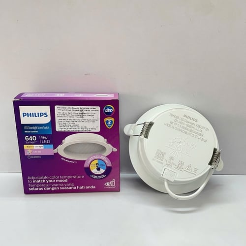 Trải nghiệm ánh sáng đỉnh cao với Đèn downlight âm trần chóa sâu 3 chế độ / đổi màu Led Philips Meson c Rc Rd SSW D100 9W 640lm CCT 6500K/3000K/4300K – Nâng tầm không gian sống