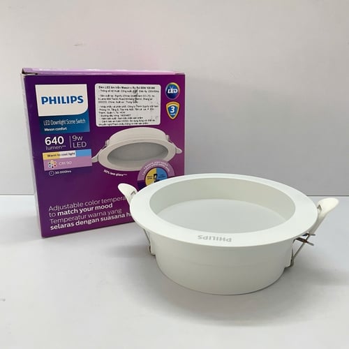 Trải nghiệm ánh sáng đỉnh cao với Đèn downlight âm trần chóa sâu 3 chế độ / đổi màu Led Philips Meson c Rc Rd SSW D100 9W 640lm CCT 6500K/3000K/4300K – Nâng tầm không gian sống