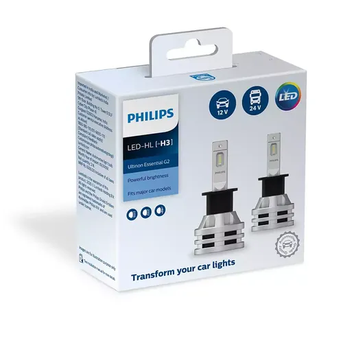 Bộ đèn xe hơi ô tô ULTINON ESSENTIAL GEN2 LED H3 11336 UE G2 12V-24V ánh sáng trắng 6500K - Khám phá ngay bóng đèn pha/Cos xe hơi ô tô Philips LED