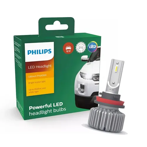 HB3/HB4 LED 11005 Ultinon Pro1000 HL 12V X2 6500K 12.5W 1250lm - Hộp 2 Bóng đèn pha xe hơi ô tô Philips Ultinon Pro1000 HL LED HB3/HB4 11005 U1000 12V X2 6500K 12.5W 1250lm 