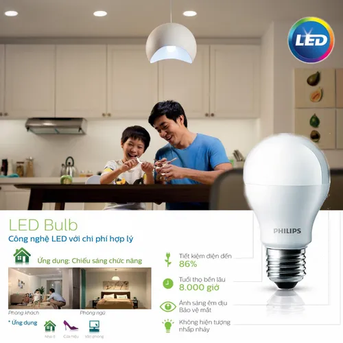 Combo 12 Bóng đèn Led Bulb Philips 13W E27 6500K/3000K 230V A60 APR - Ánh sáng chất lượng, êm dịu cho mắt