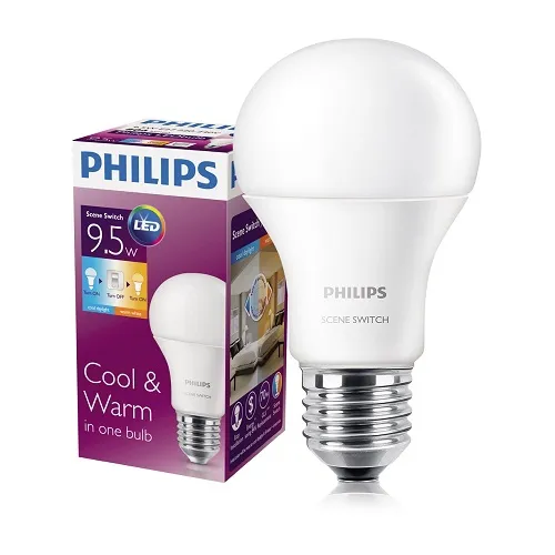 Bóng đèn LED Bulb Philips Scene Switch 9.5W E27 3000/6500K  đổi màu ánh sáng vàng-trắng