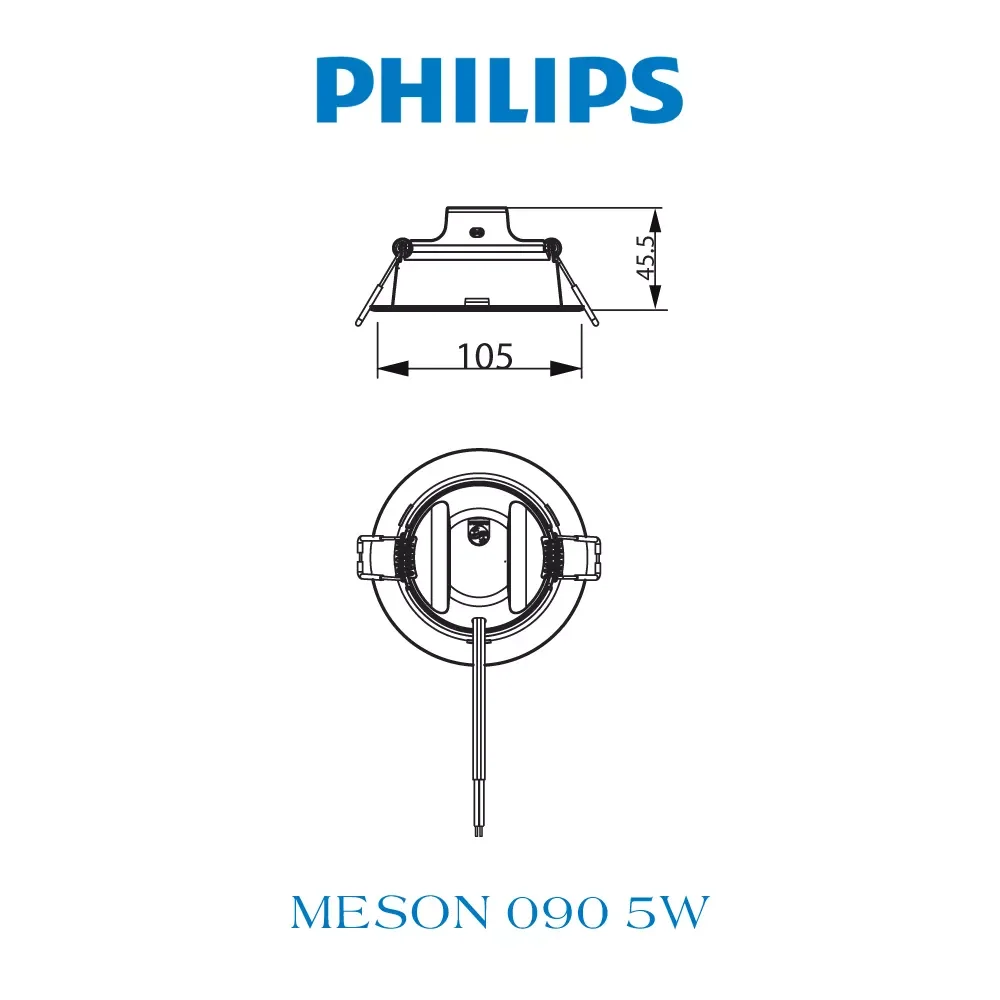 Bộ đèn downlight âm trần Led đổi màu Philips Meson SSW Φ80 SceneSwitch 5W WH recessed