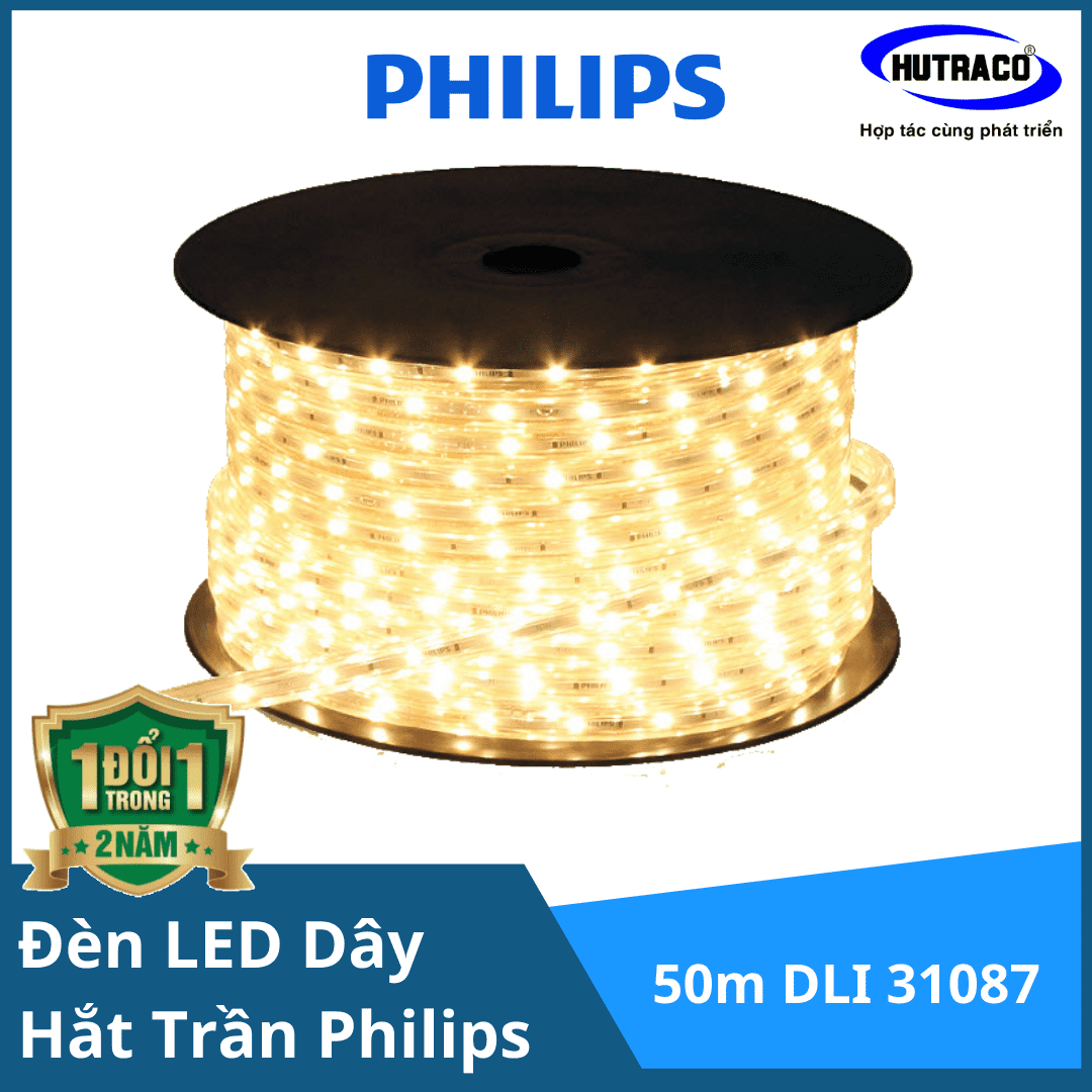  Đèn Led dây Philips chiếu sáng hắt trần Trade HV Tape (LED dây 220V) 50m DLI 31087 HV LED TAPE 6500K HL White 