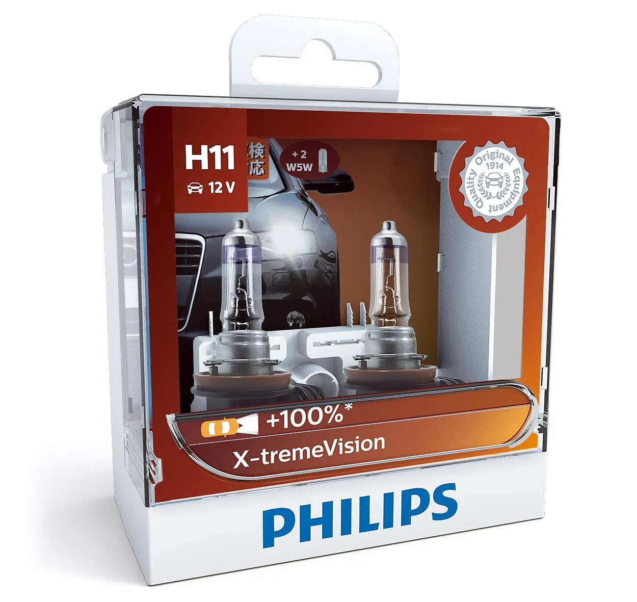 H11 12362 + 100%-Bóng đèn pha ôtô/ xe hơi Philips Halogen H11 C 12362