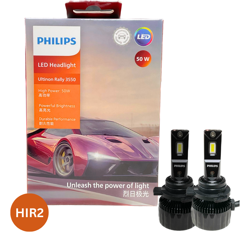 Hộp 2 Bóng đèn pha xe hơi ô tô Philips Ultinon Rally 3550 HL LED HIR2 11012 U3550 12V X2 6500K 50W 4500 lm