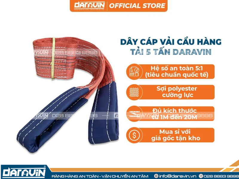 Cấu tạo dây cáp vải cẩu hàng