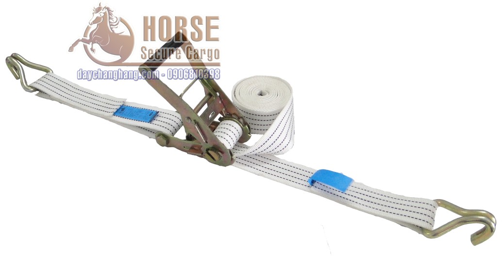 Dây chằng tăng đơ 3T bản 50x6m trắng móc J Dây chằng tăng đơ 3T bản 50x6m trắng móc J