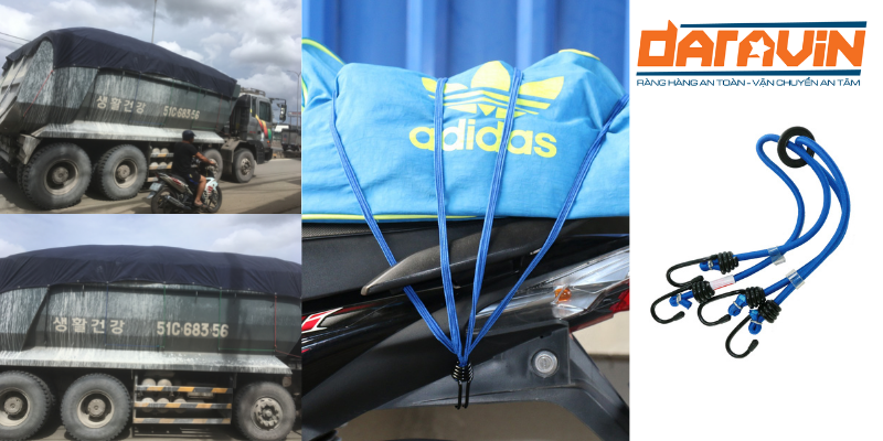 sản xuất các mẫu dây thun tròn chằng hàng bằng nguyên liệu dây thun tròn của Daravin sản xuất các mẫu dây thun tròn chằng hàng bằng nguyên liệu dây thun tròn của Daravin