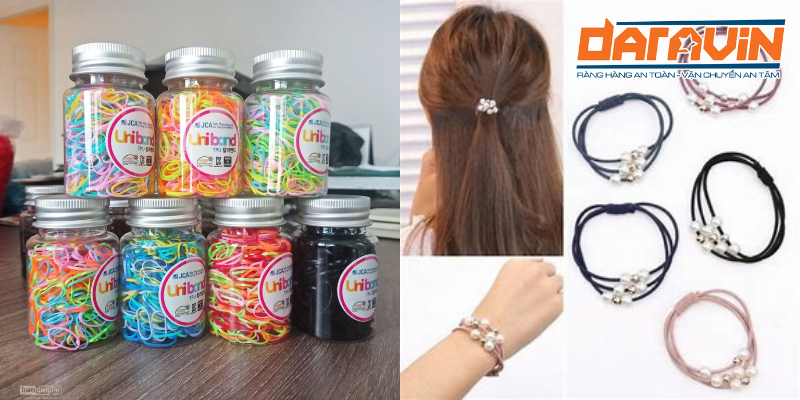 Sản xuất các mẫu dây thun buộc tóc hàn quốc bằng nguyên liệu dây thun tròn của Daravin Sản xuất các mẫu dây thun buộc tóc hàn quốc bằng nguyên liệu dây thun tròn của Daravin