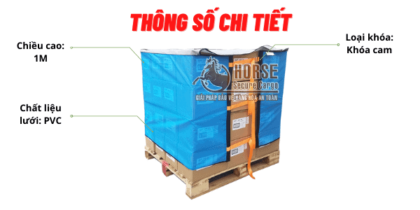 thông số chi tiết về mẫu lưới quấn pallet của thương hiệu Horse cao 1m có khóa cam thông số chi tiết về mẫu lưới quấn pallet của thương hiệu Horse cao 1m có khóa cam