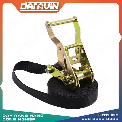 Dây chằng tăng đơ 0.8T bản 25x5m đen không móc 