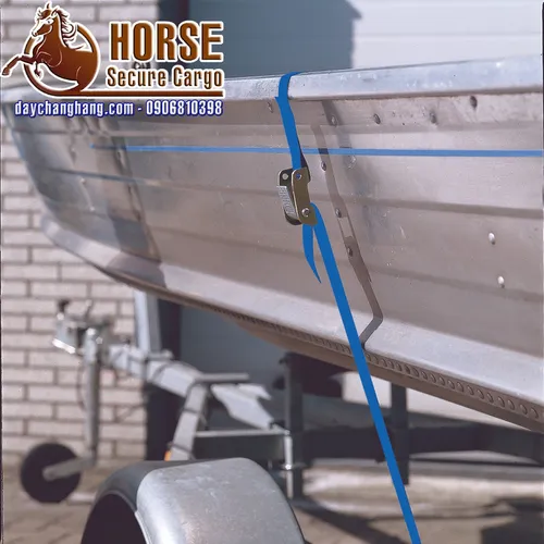 Dây chằng tăng đơ 0.8T bản 25x6m xanh không móc