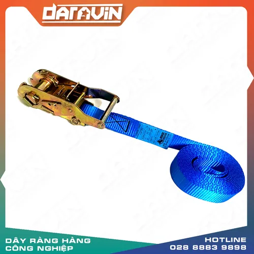 Dây chằng tăng đơ 0.8T bản 25x5m xanh không móc