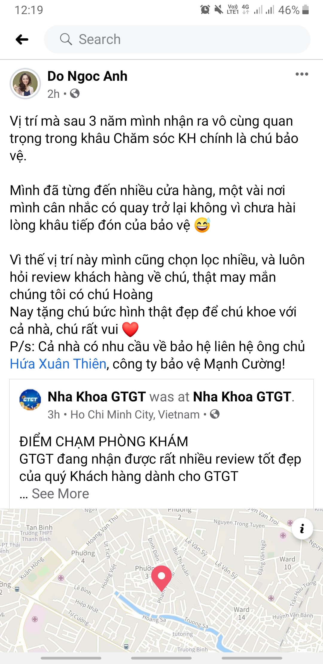 Bảo vệ Mạnh Cường cùng phòng khám Nha Khoa GTGT Tân Bình Bảo vệ Mạnh Cường cùng phòng khám Nha Khoa GTGT Tân Bình