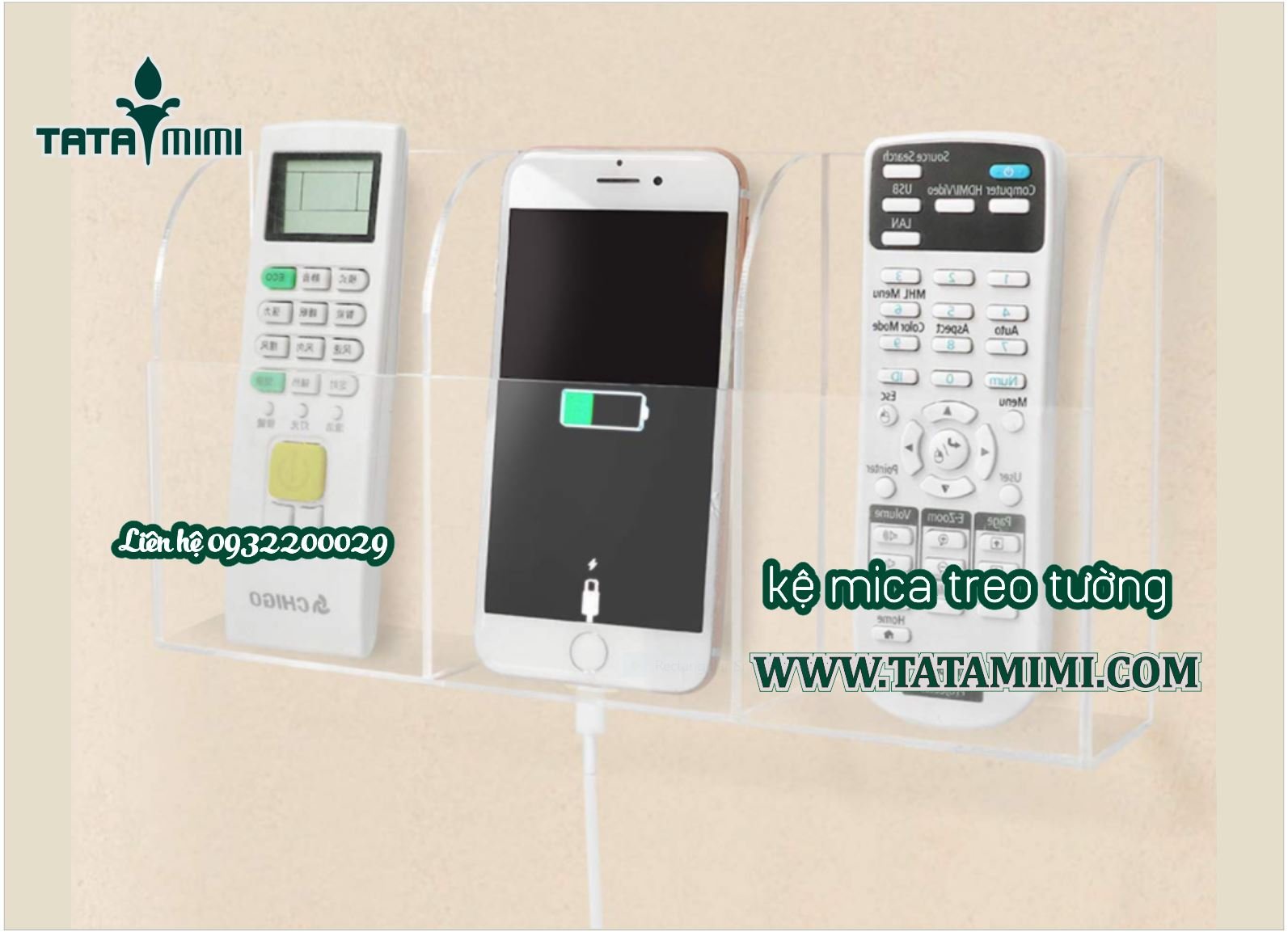 Kệ điện thoại uốn theo độ dài tủ
