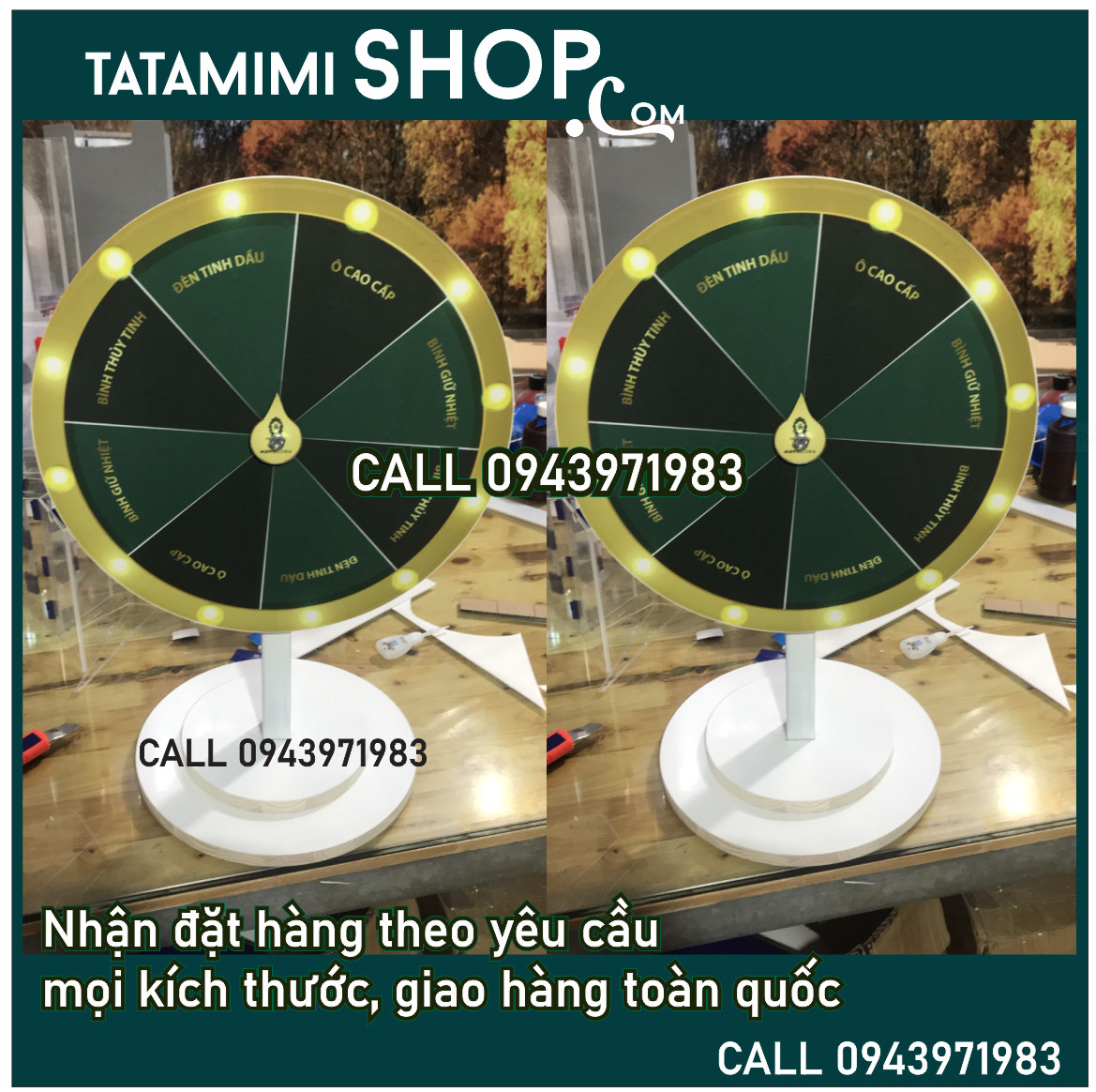 Vòng quay để bàn làm theo thương hiệu