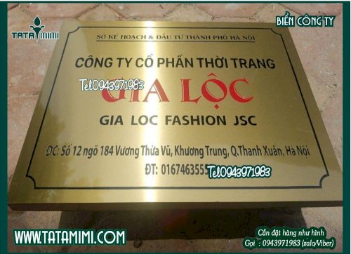 Biển công ty bằng đồng-mica và inox