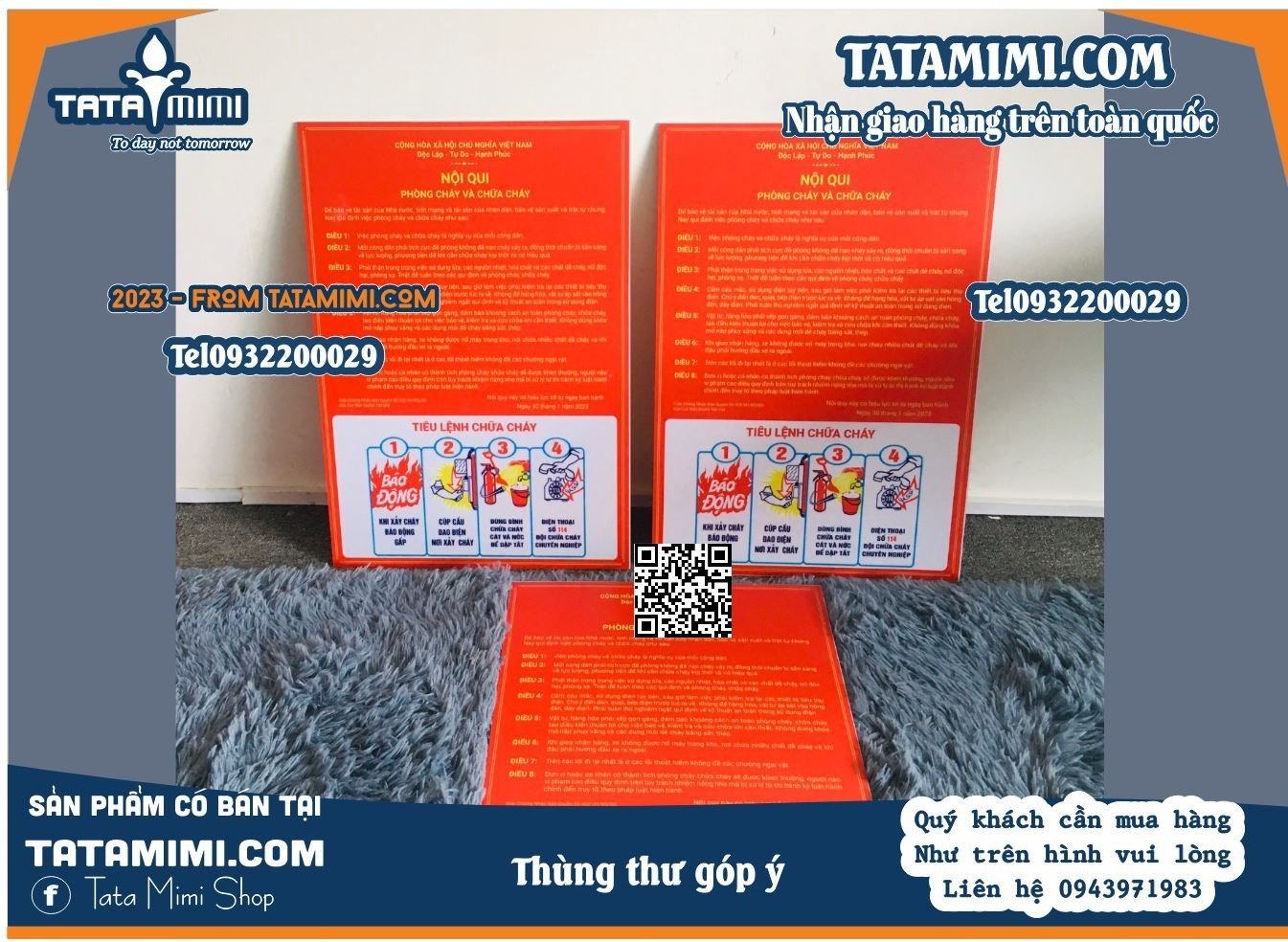 Kích thước của bảng nội quy