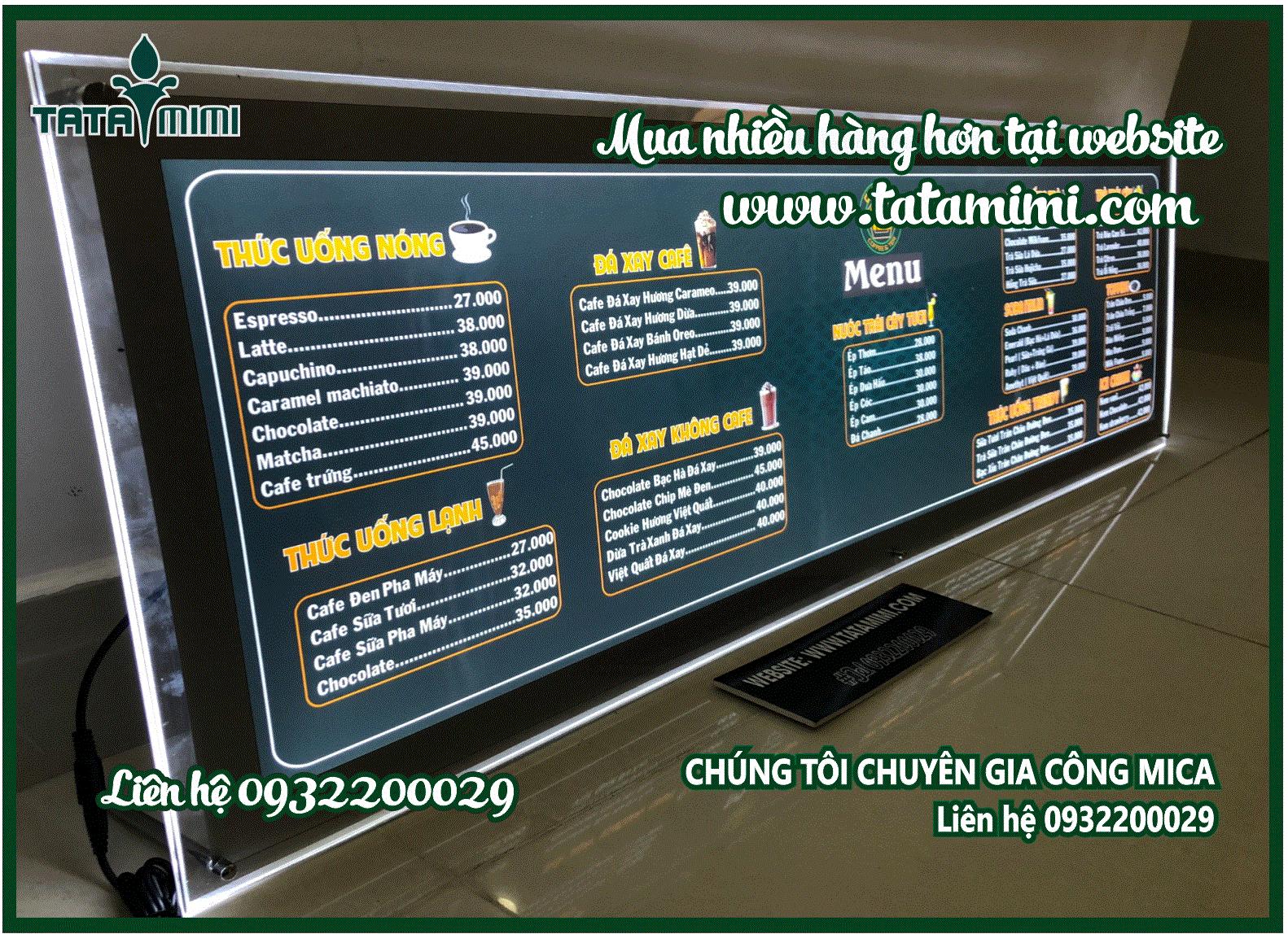 Menu led thay thế cho menu giấy