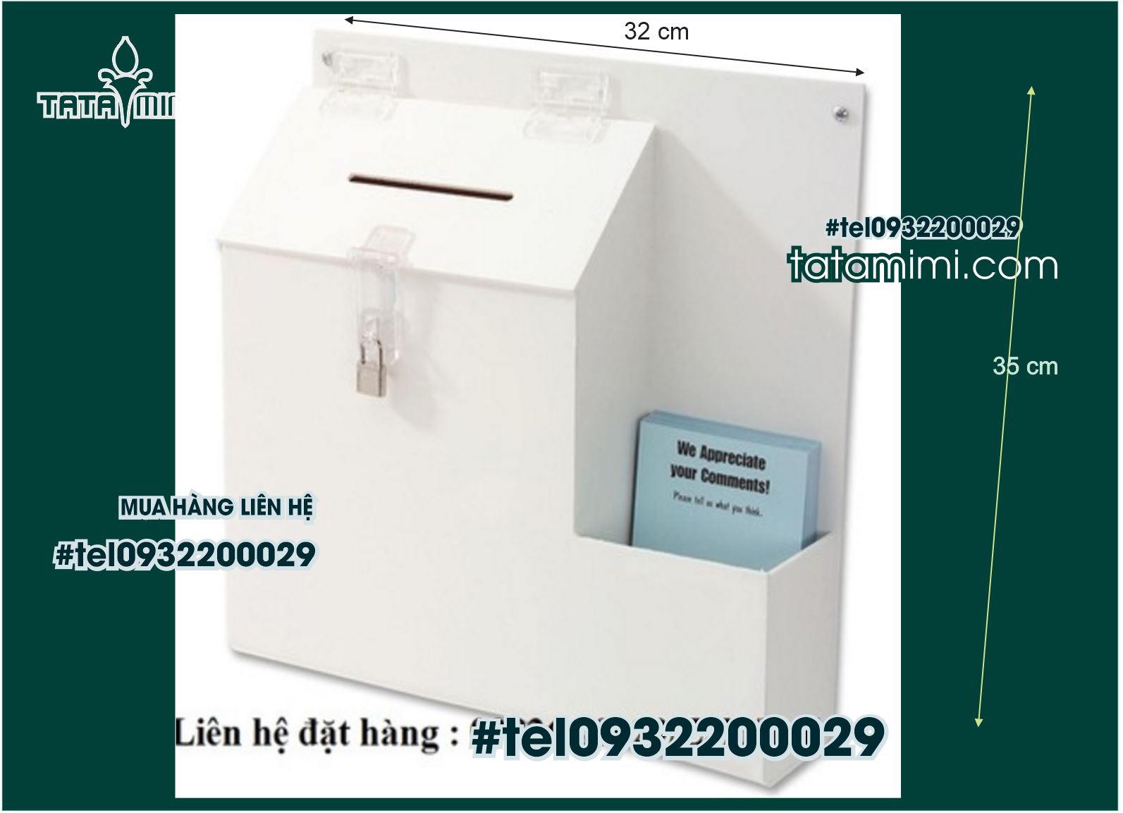 Thùng thư mái nhà hay hình vuông- chữ nhật