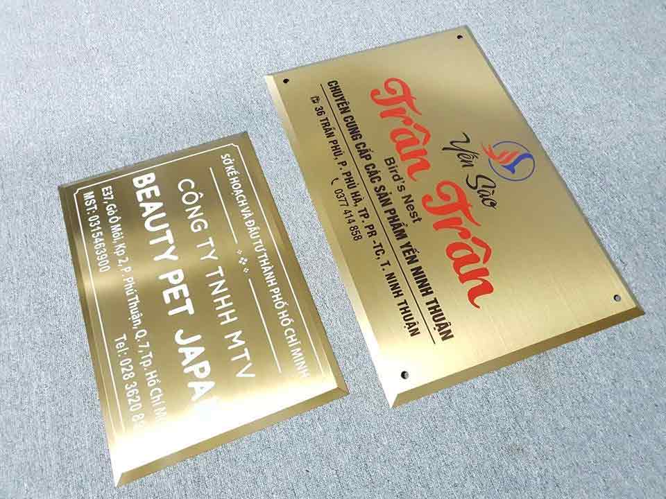 Làm biển công ty bằng inox 201 và 304