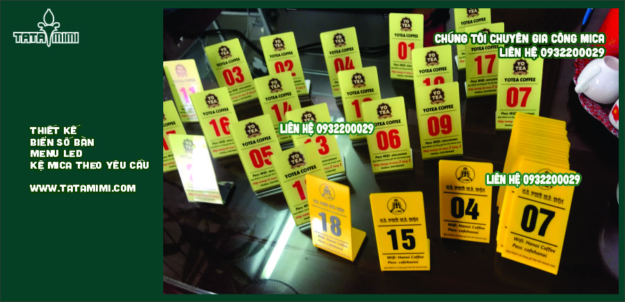 Thẻ bàn cà phê uốn được các hình dáng