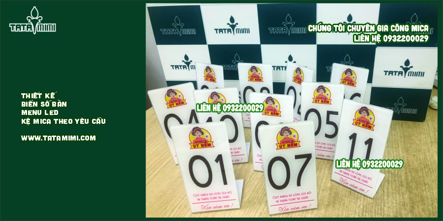 Thẻ chữ L kích thước 6x12cm in decal hoặc Uv