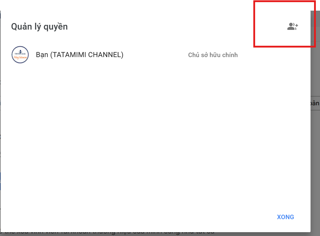 Cấp quyền truy cập vào kênh youtube của bạn