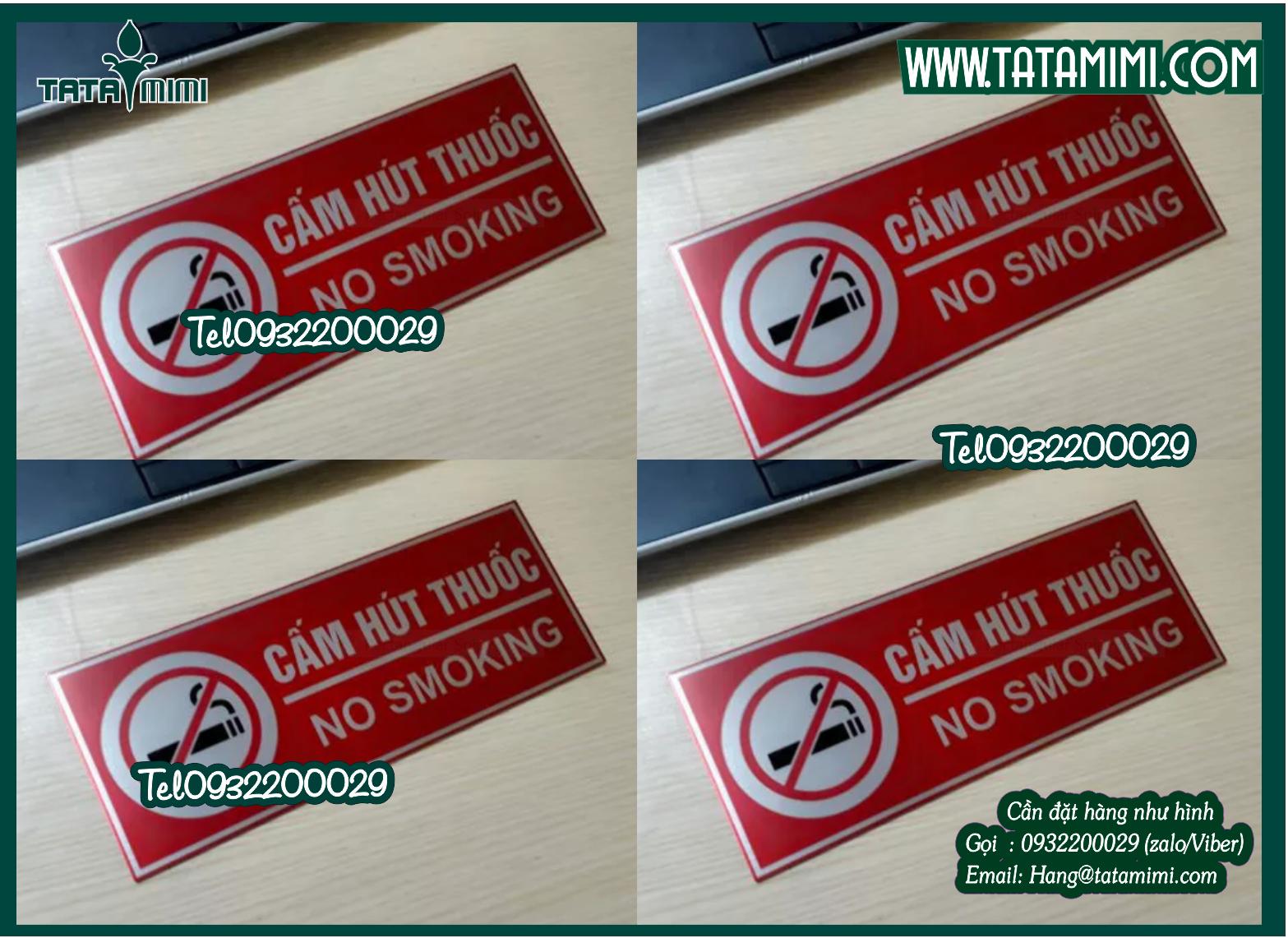 Bảng cấm hút thuốc uốn chữ A hoặc dán tường