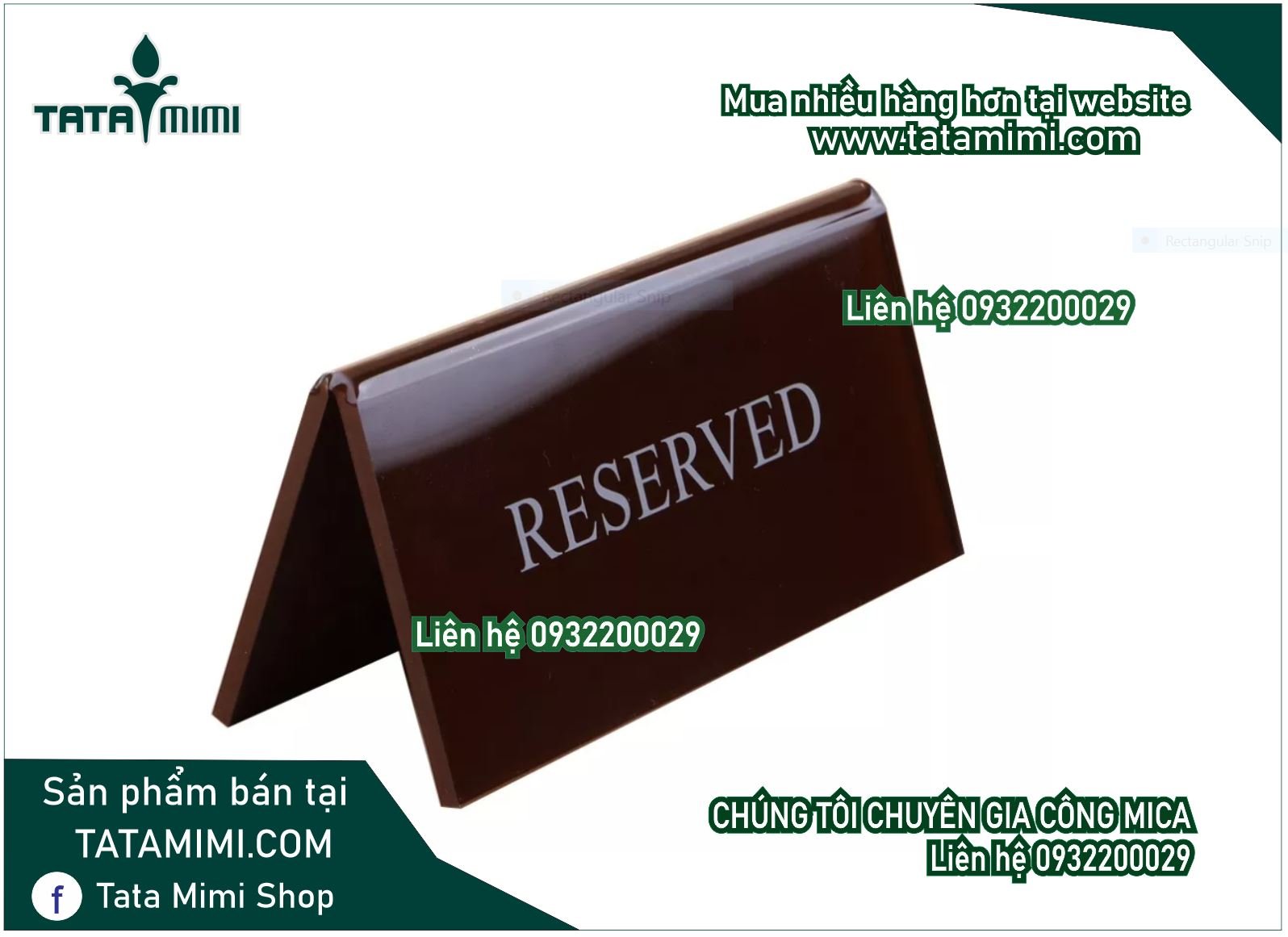 Biển đặt bàn uốn chữ A - chữ L