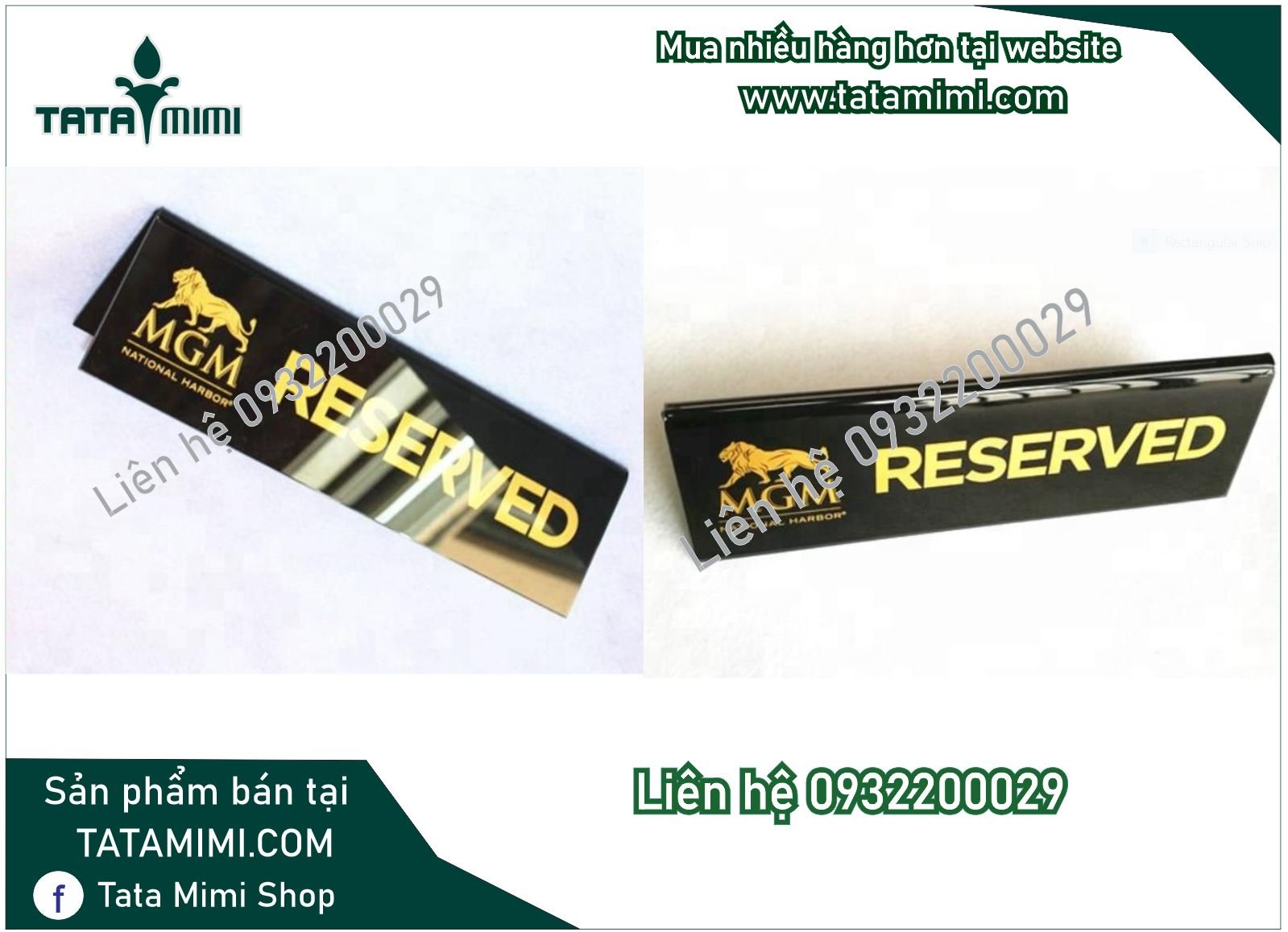 Bảng đặt bàn uốn chữ A mica và inox