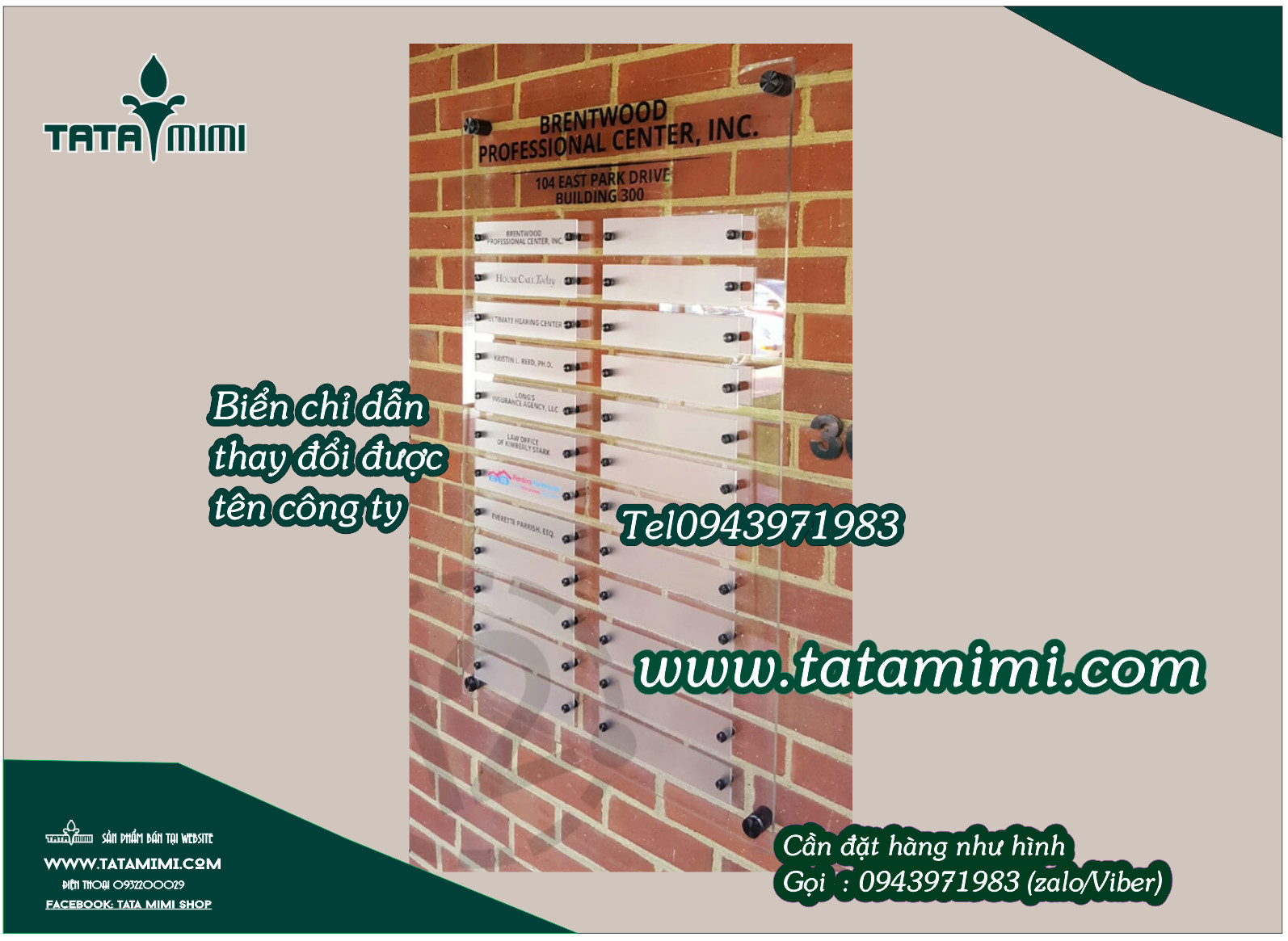 Biển chỉ dẫn tòa nhà thay thế được nội dung