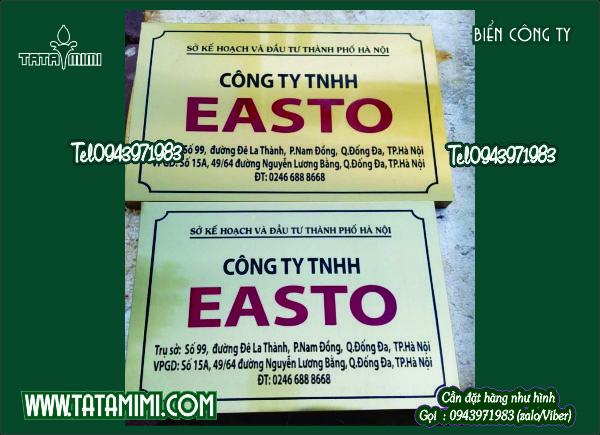 Biển công ty nên làm từ vật liệu đồng không
