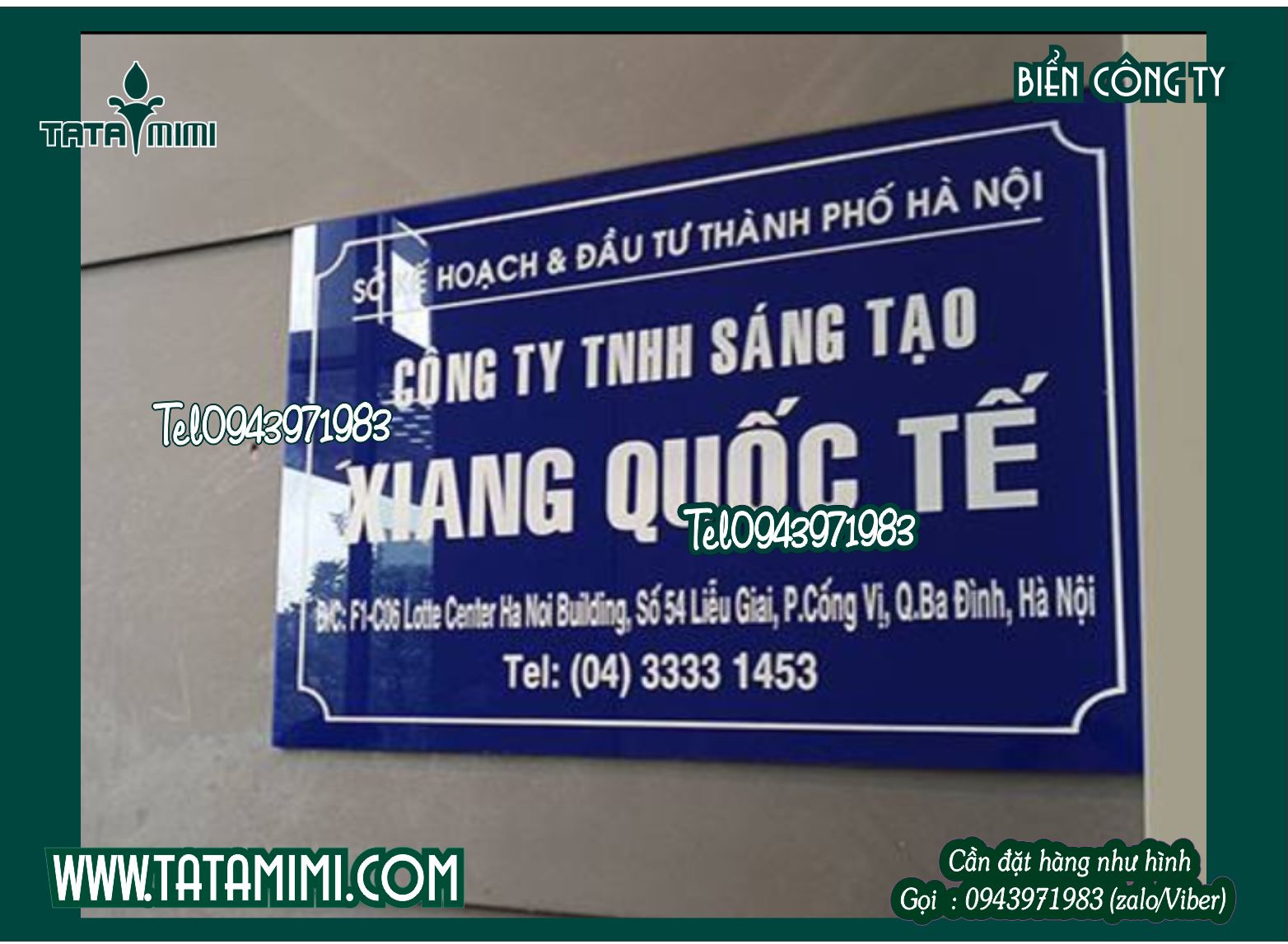 Biển công ty từ mica được in deca