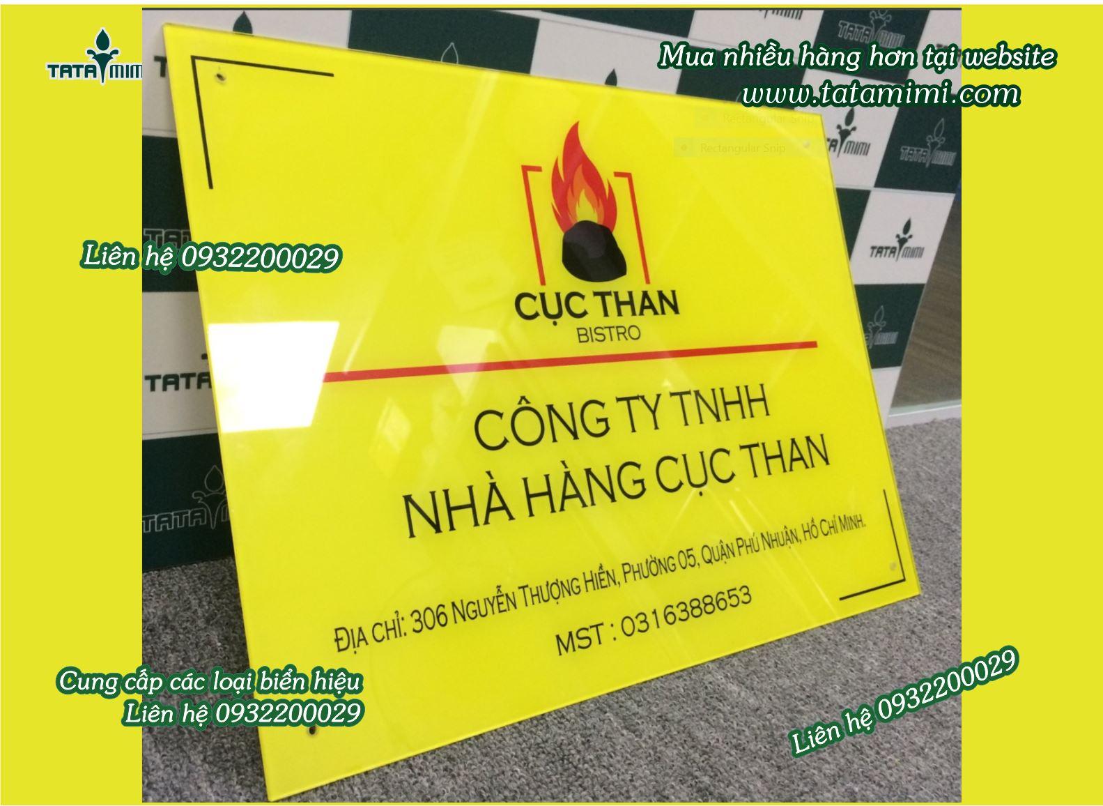 Biển công ty bằng đồng-mica và inox