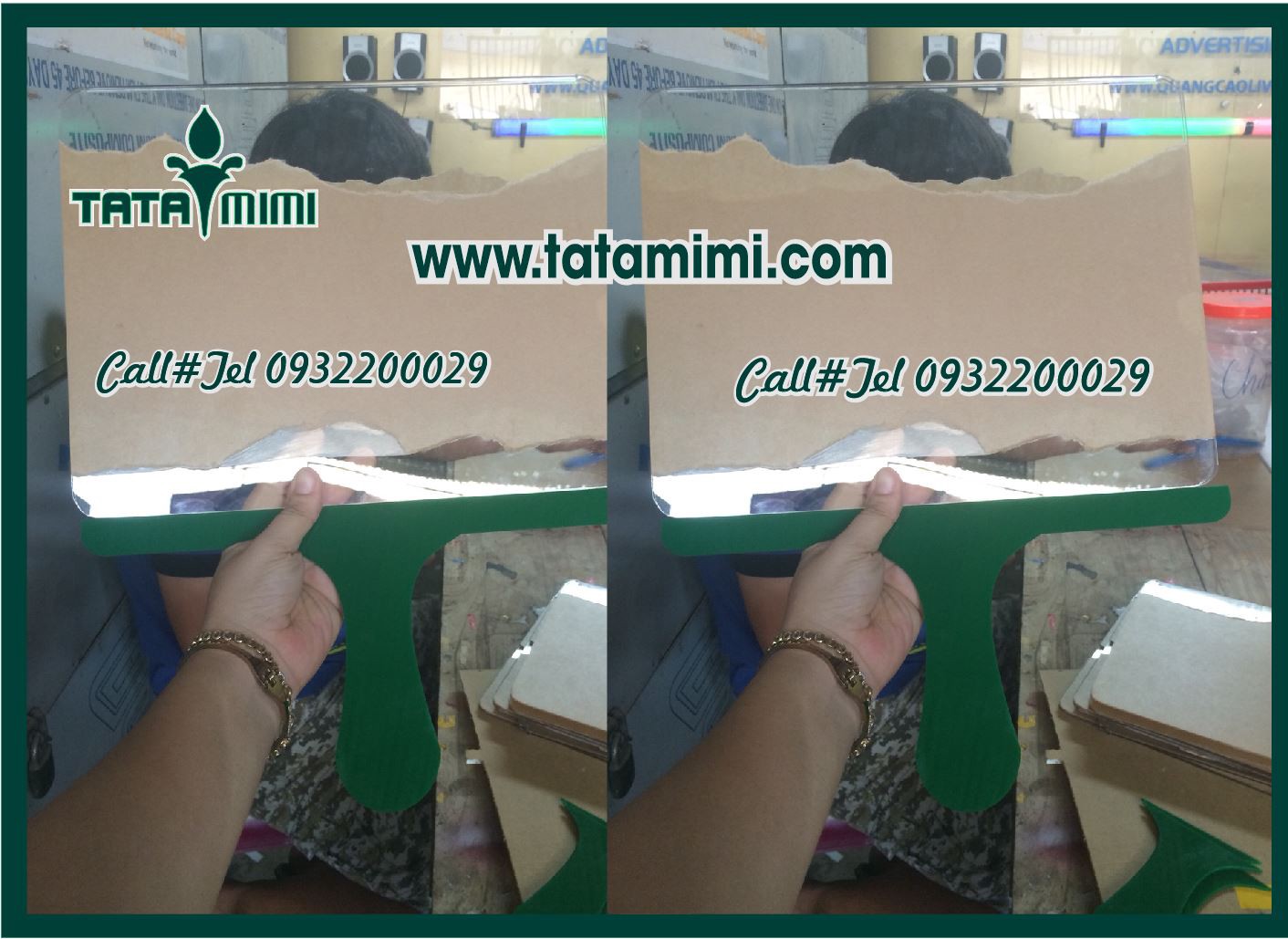 Biển đón sân bay có tay cầm và không có tay cầm