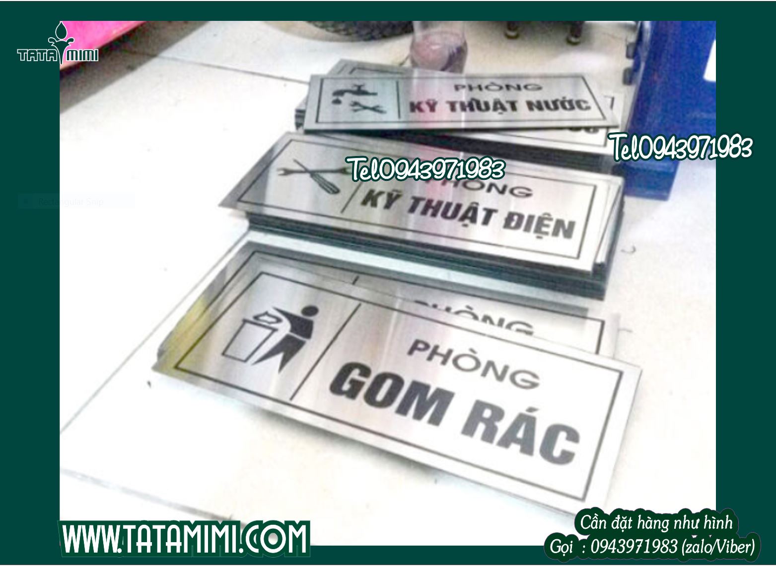 Biển phòng ban inox gắn dễ dàng