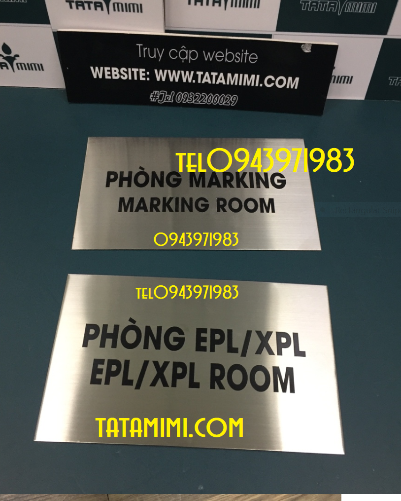 Biển phòng ban inox in UVcòn mica in decal