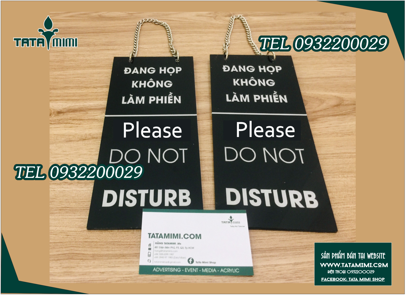 Bảng không làm phiền treo cửa bằng  mica hoặc fomex bồi decal